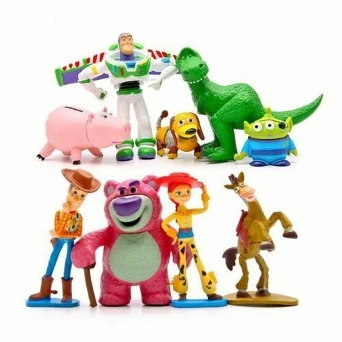 9pcs Cute Toy Story Woody Buzz Jessie Hamm Bullseye Rex Bear Action Figures Toy Cover