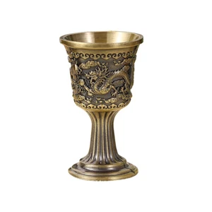 Wine Cup goblet European Goblet Vintage Drinking Vessel Vintage Decor Gold Trim - Picture 1 of 12