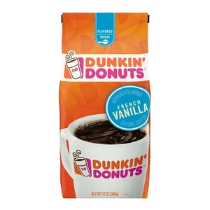 DUNKIN' DONUTS FRENCH VANILLA FLAVOUR COFFEE 12oz - PACK OF 3 - Picture 1 of 2