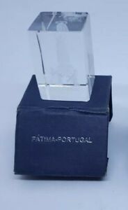 Our Lady Of Fatima Portugal 3D Etched Crystal Cube - 1 cube with box