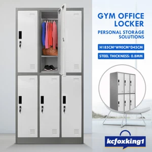 6 Doors Steel Metal Storage Cabinet Office Locker Filing Cupboard Cabinet 185cm - Picture 1 of 12