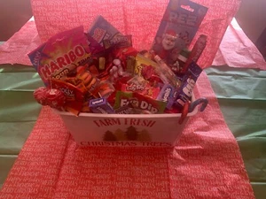 Holiday Candy Gift Basket with reusable Farm Fresh Christmas Tree holiday basket - Picture 1 of 10