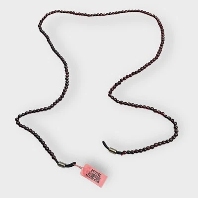 Dark Red/Black Glass Beaded Eyeglasses Holder Necklace Practical Use - Image 1 of 4