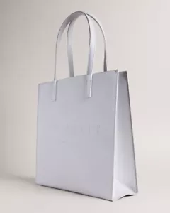 TED BAKER ❤️ Light Grey Medium Crosshatch Icon Bag H34.5xW34.5xD13 cm❤️ BNWT £50 - Picture 1 of 5
