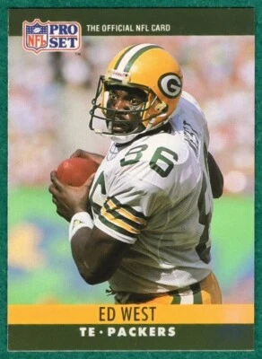 Ed West - 1990 Pro Set #115 - Green Bay Packers Football Card - Image 1 of 2