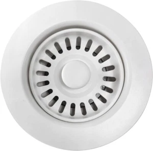 White Polymer Drain Kitchen Sink Drain Assembly With Removable Basket Strainer A - Picture 1 of 5