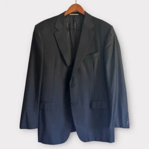 Canali Sz 54L IT | 44L US Black 100% Wool Blazer Sportcoat Jacket Made in Italy - Picture 1 of 12