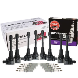 Hitachi 8 Ignition Coil NGK 8 RutheniumHX Spark Plugs Kit For QX80 Armada VK56VD - Picture 1 of 1