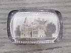 Portage Wisconsin - Antique Glass Paperweight with Scene of High School