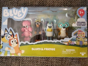 Paquete de 4 figuras Posables Bluey & Friends Bluey, Snickers, Coco & Honey Nuevo en Caja - Imagen 1 de 1