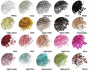 1000 Half Round Pearls High Quality Flat Back Nail Art Craft Face Embellishment - Picture 1 of 24