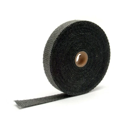 Black Glass Fiber Exhaust Wrap 2.5cm x 15m (1" x 50ft) DEI 010107 - Image 1 of 3