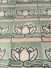 20’s-30’s Art Deco Stretchers Lily-Lotus Border Tiles by California Art Tile Co.