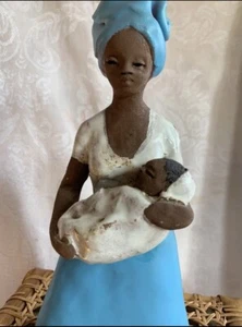 Jamaican made Clay sculpture of mom with baby souvenir 9” - Picture 1 of 8