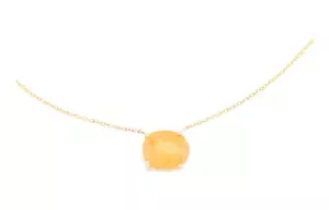 Collar 14K 2.20ct Zafiro Amarillo Juego de Puntas Colgante Cadena Ajustable 17"3/4 - Imagen 1 de 3
