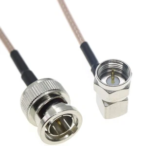 RG179 F Male Right Angle to BNC Male Q9 75ohm Plug Video HD-SDI RF Coaxial Cable - Picture 1 of 4