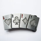 Four 4 Aces Poker Casino W/ Clear Rhinestones Belt Buckle