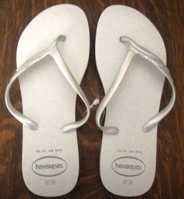 Chanclas HAVAIANAS Mujer DELGADAS Talla US 7/8 (EUR 39/40) Fantasía Brillo GRIS HIELO  Foto 1 de 4