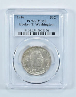 1946 Booker T Washington Commemorative Half Dollar MS65 PCGS Blue Label - Image 1 of 4