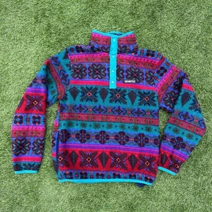 Vintage Obermeyer Boulder Snap Fleece Jacket Kids Girls Size Large Multicolor - Picture 1 of 7