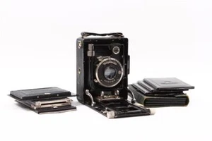 Cámara vintage Voigtlander Bergheil verde 6,5x9 cm con lente Heliar 10,5 cm f/4,5 - Imagen 1 de 9