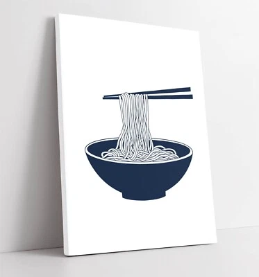 BOWL OF RAMEN NOODLES -FRAMED CANVAS WALL ART PICTURE PRINT - Image 1 of 2