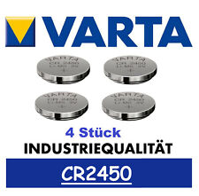 4x Marken Varta CR2450 Batterien Knopfzellen Knopfzelle Frische Markenware