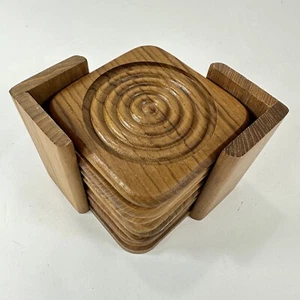 Juego de 8 posavasos y portadores de madera maciza TEAKWOOD Dolphin MCM de colección - Imagen 1 de 11