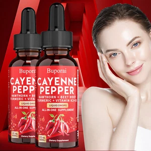 Gotas de pimienta de cayena - Apoya la circulación, la salud digestiva y la salud del corazón - Imagen 1 de 12