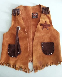 John R Craighead Co Leather Texas Sheriff Vest / (Large) - Picture 1 of 4