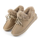 Womens Plush Lined Snow Boots Thermal Slip On Round Toe Plush Shoes Outdoor US