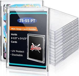 Mini Snap Card Holder, UV Protect Sports Card Holder, Mini Snap Titer Baseball C - Picture 1 of 12