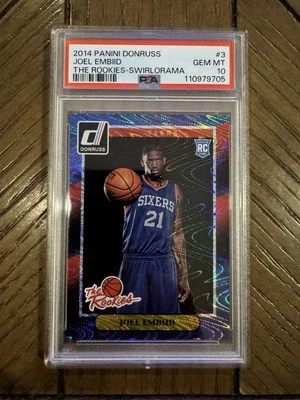 2014 Donruss Joel Embiid The Rookies Swirlorama Rookie PSA 10 - Image 1 of 2