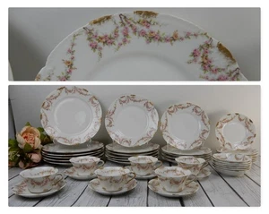 47 piezas 7 piezas 6 lugares ajuste antiguo Theodore Haviland Limoges Schleiger 145 - Imagen 1 de 12