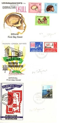 Gibraltar 1970's FDC Skull Europa Philympia London First Day Covers - Image 1 of 4