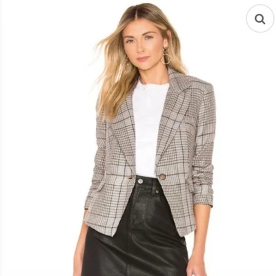 Chaqueta Blazer Free People a Cuadros Mujer Talla M Forrada con Botón Único Foto 1 de 4
