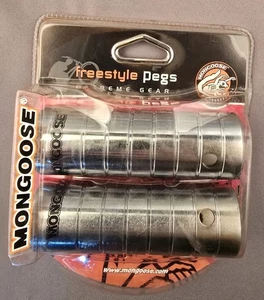 Mongoose Freestyle BMX Bike Pegs Chrome Steel Extreme Gear BRAND NEW SEALED 2003 - Picture 1 of 3