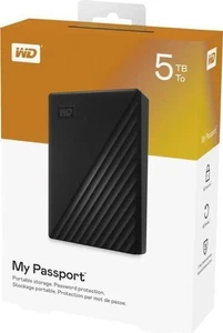 Western Digital My Passport 5TB disco rigido esterno crittografia hardware AES - Foto 1 di 4
