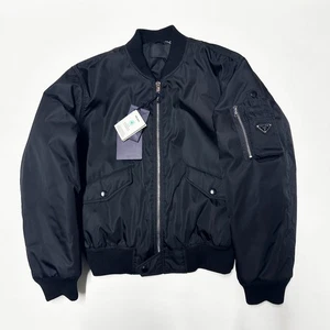 100% AUTHENTIC PRADA RE-NYLON SIZE S SMALL M BOMBER JACKET MENS BLACK PUFFER NEW - Picture 1 of 14
