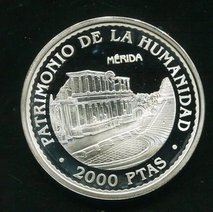 tu_bazar 2000 PESTAS PLATA 1996 MERIDA UNESCO PROOF FNMT EN CAPSULA - Imagen 1 de 2