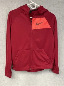 Nike Zip Up Hooded Sweathsirt Boys Size XL Red-maroon Hoodie - Picture 1 of 8