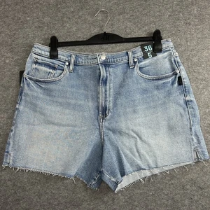 Pantaloncini di jeans argento donna 36, denim a vita alta lunghi altamente desiderabili - Foto 1 di 8