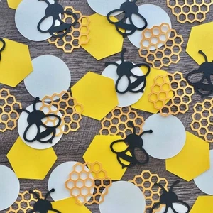 100Pcs Honeycomb Theme Party Confetti Cartoon Table Confetti Table Decoration - Picture 1 of 8
