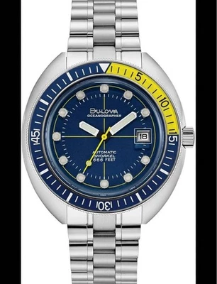 Bulova Oceanographer Devil Diver 44mm Yellow Bezel Auto 200M Rare EU Model 21cm - Image 1 of 4