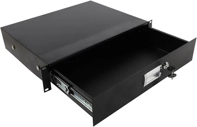 19 Inch 2U Rack Mount Drawer Steel Cabinet with Lock for DJ, AV & Network Equipm - Image 1 of 4