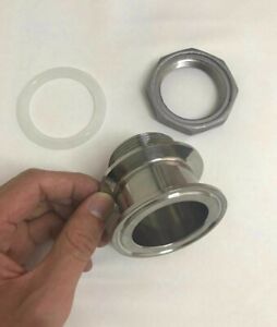 2" Triclamp Adapter Tri-Clamp Weldless Bulkhead Fitting