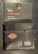 Dickies Men's Genuine Leather Slimfold Classic Capacity Wallet Black NEW