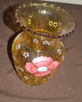 Vase,  Glasvase,ca. 18  cm ,handbemalt - Bild 1 von 4