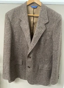 Men’s Pendleton Brown Wool Tweed Blazer Sport Suit Coat Elbow Patches Sz 44 USA - Picture 1 of 16