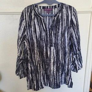 Gloria Vanderbilt Women's Nova Flutter Sleeve Blouse Size Large - Picture 1 of 16